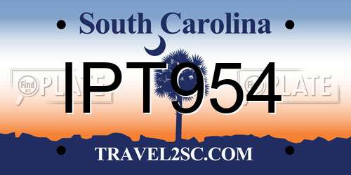 IPT954 South Carolina License Plate