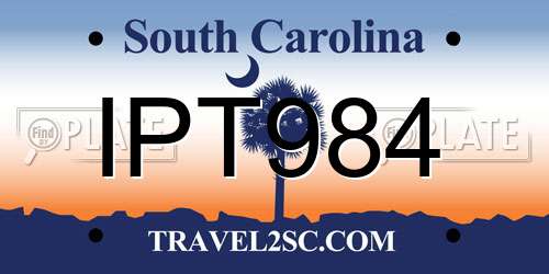 IPT984 South Carolina License Plate