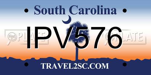 IPV576 South Carolina License Plate