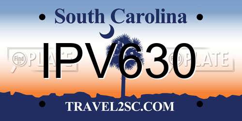 IPV630 South Carolina License Plate