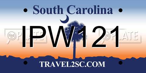 IPW121 South Carolina License Plate
