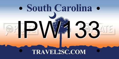 IPW133 South Carolina License Plate