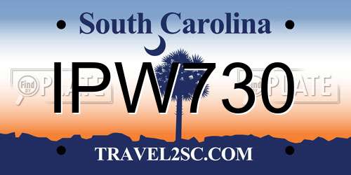 IPW730 South Carolina License Plate