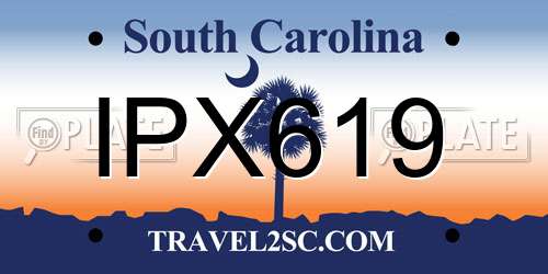 IPX619 South Carolina License Plate