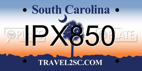 IPX850 South Carolina License Plate