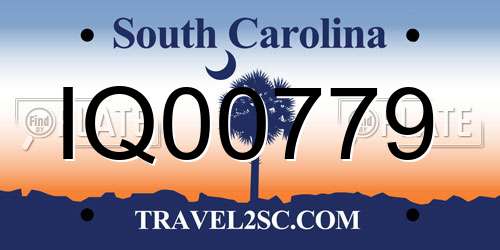 IQ00779 South Carolina License Plate