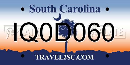 IQ0D060 South Carolina License Plate