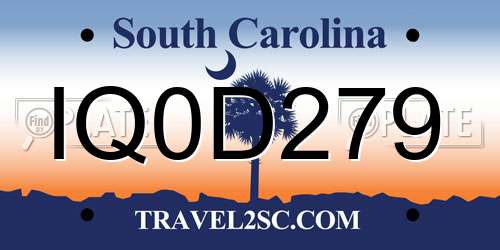 IQ0D279 South Carolina License Plate