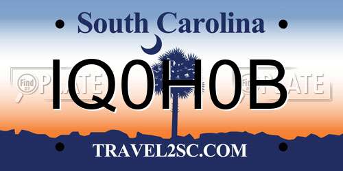 IQ0H0B South Carolina License Plate