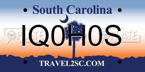 IQ0H0S South Carolina License Plate