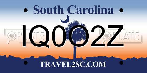 IQ0O2Z South Carolina License Plate
