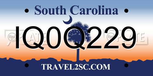 IQ0Q229 South Carolina License Plate