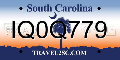 IQ0Q779 South Carolina License Plate