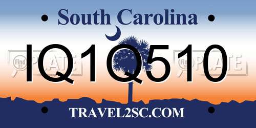 IQ1Q510 South Carolina License Plate
