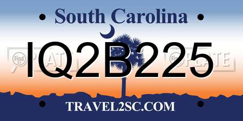 IQ2B225 South Carolina License Plate