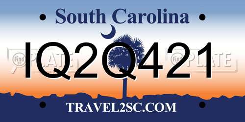 IQ2Q421 South Carolina License Plate
