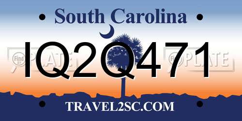 IQ2Q471 South Carolina License Plate
