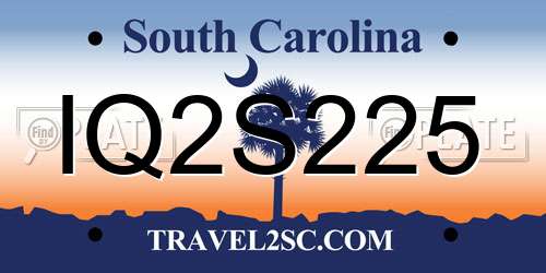 IQ2S225 South Carolina License Plate