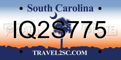 IQ2S775 South Carolina License Plate