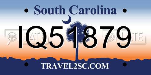 IQ51879 South Carolina License Plate