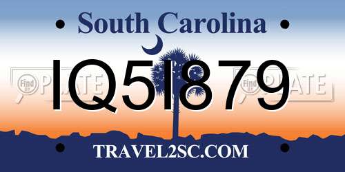 IQ5I879 South Carolina License Plate
