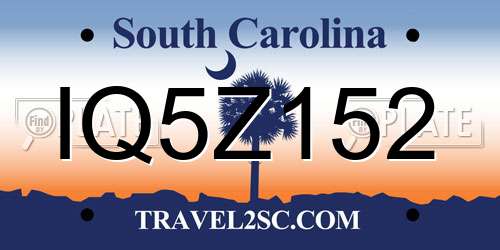 IQ5Z152 South Carolina License Plate