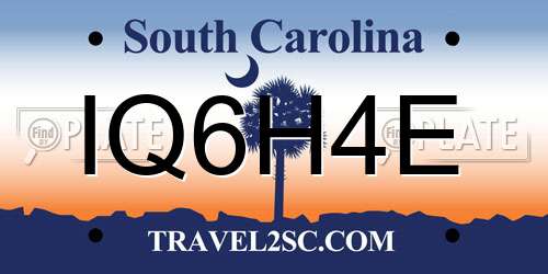 IQ6H4E South Carolina License Plate