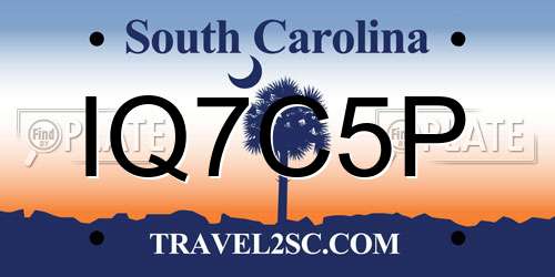 IQ7C5P South Carolina License Plate