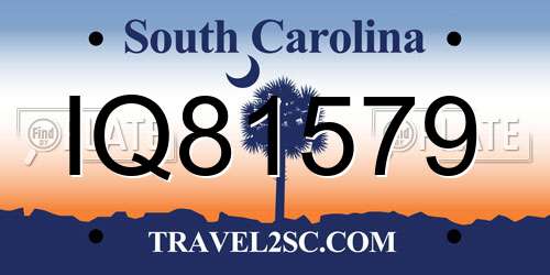 IQ81579 South Carolina License Plate