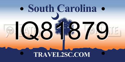 IQ81879 South Carolina License Plate