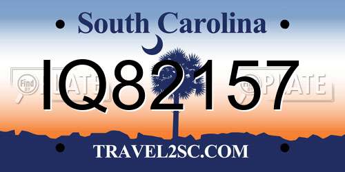 IQ82157 South Carolina License Plate