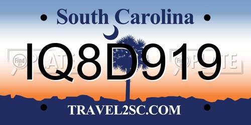 IQ8D919 South Carolina License Plate