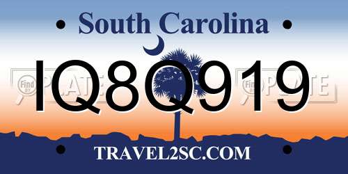 IQ8Q919 South Carolina License Plate
