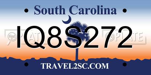 IQ8S272 South Carolina License Plate