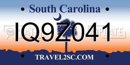 IQ9Z041 South Carolina License Plate