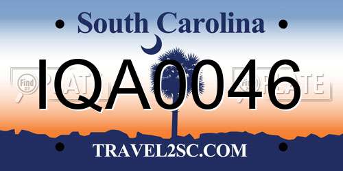IQA0046 South Carolina License Plate