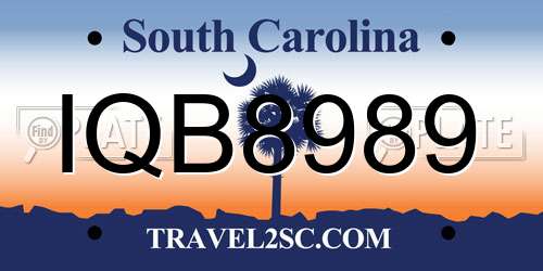 IQB8989 South Carolina License Plate