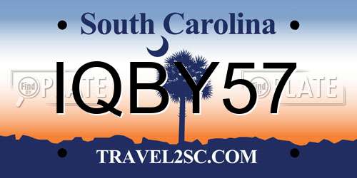 IQBY57 South Carolina License Plate