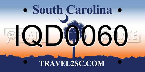 IQD0060 South Carolina License Plate