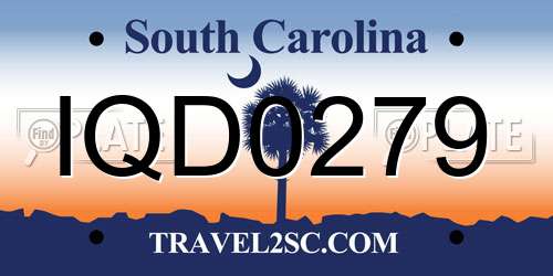 IQD0279 South Carolina License Plate
