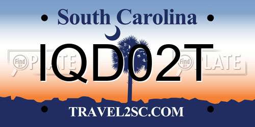 IQD02T South Carolina License Plate
