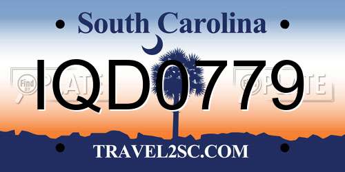 IQD0779 South Carolina License Plate