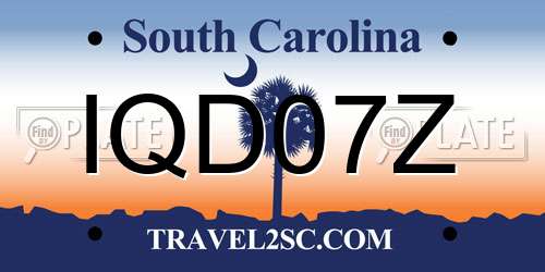 IQD07Z South Carolina License Plate