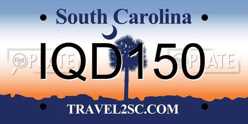IQD150 South Carolina License Plate