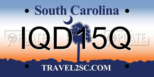 IQD15Q South Carolina License Plate