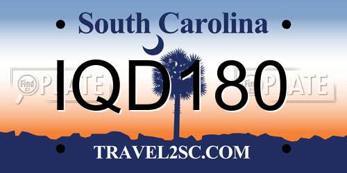 IQD180 South Carolina License Plate