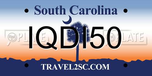 IQDI50 South Carolina License Plate