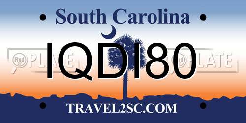 IQDI80 South Carolina License Plate