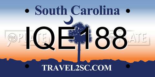 IQE188 South Carolina License Plate