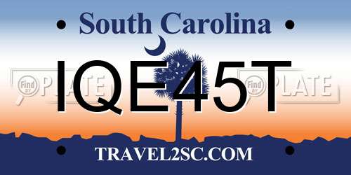 IQE45T South Carolina License Plate